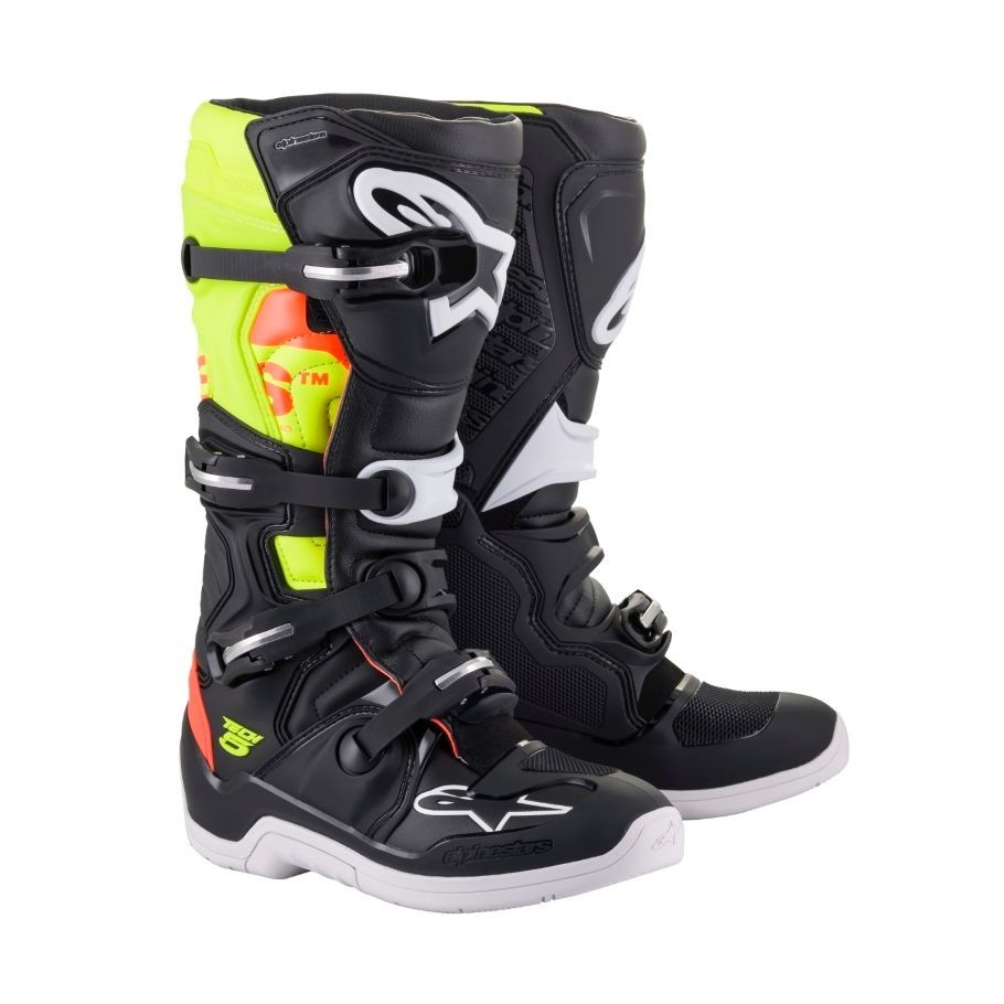 BOTAS ALPINESTARS TECH 5 NEGRO/ROJO/AMARILLO FLUOR