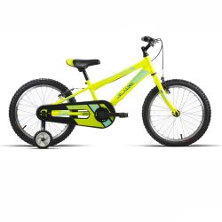 Bicicleta infantil JL Wenti 18" Niño, amarillo flúor-negro