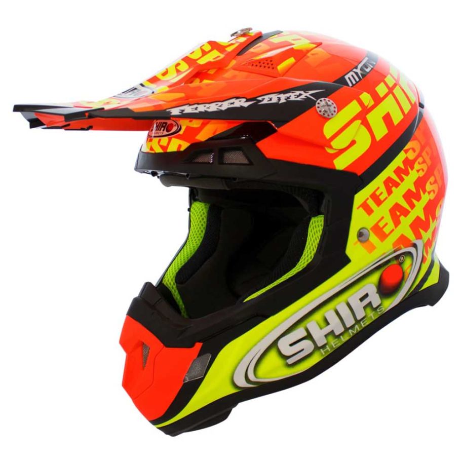 Casco cross infantil Shiro MX917 Amarillo Talla YM