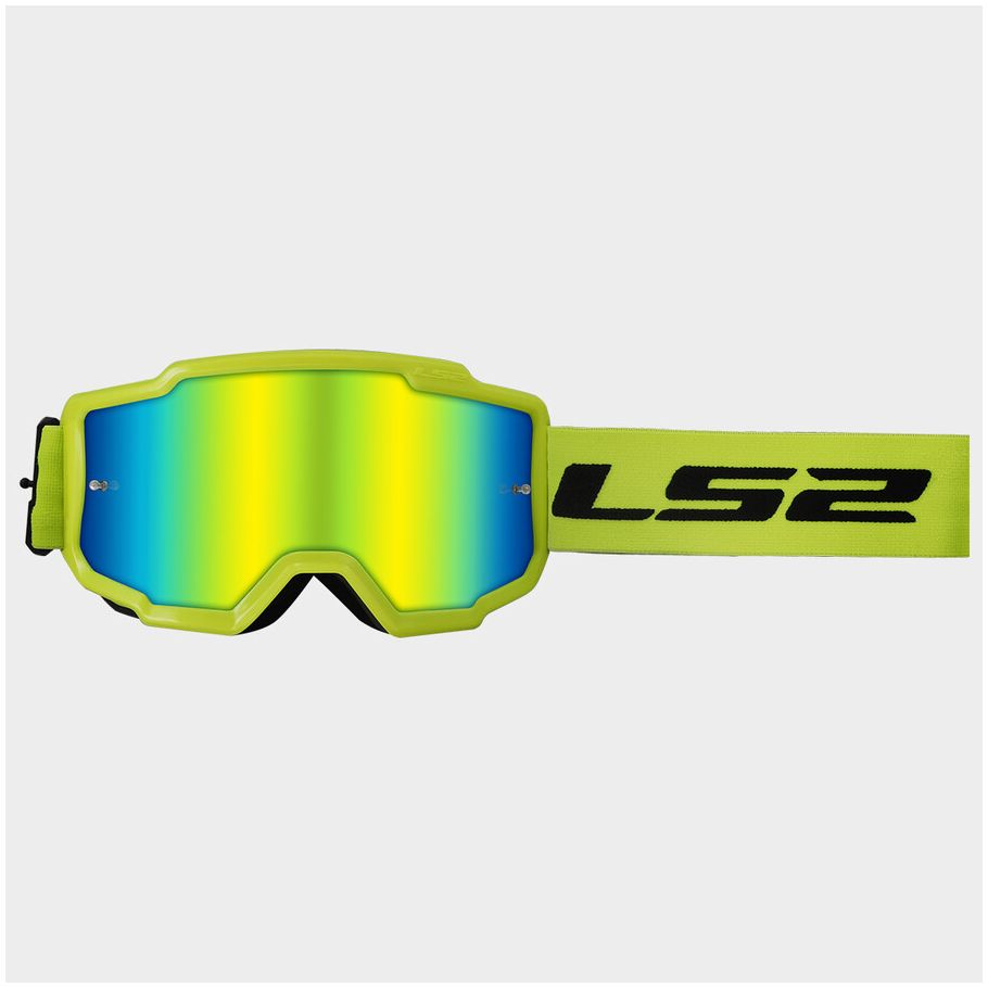 Gafas de cross LS2 Charger con lentes de iridio, color amarillo.