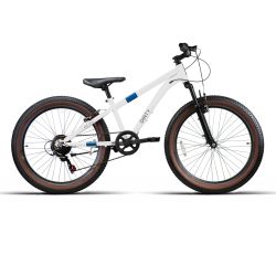 Bicicleta JL Wenti 24" niño Fat200 1x7Vel C/Susp Blanca 2025