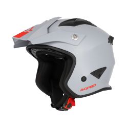 Casco Motocicleta Jet ACERBIS Aria 22-06 Gris-Rojo