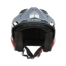 Casco Motocicleta Jet ACERBIS Aria Sport Gris-Rojo