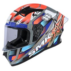Casco Integral SMK Stellar Sport Uno Gris Mate/Azul/Naranja