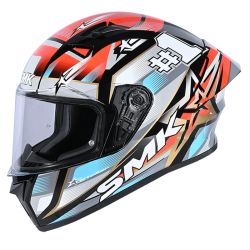 Casco Integral SMK Stellar Sport Uno Neg. Mate/Gris/Rojo