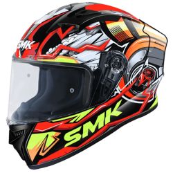 Casco Integral SMK Stellar Turbo Neg. Br./Rojo/Amarillo