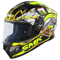 Casco Integral SMK Stellar Turbo Neg. Br./Amarillo/Gris