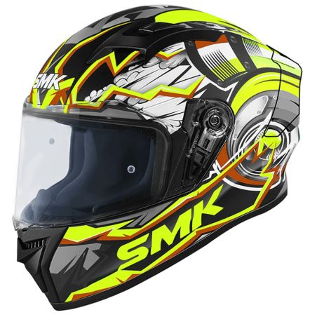 Casco Integral SMK Stellar Turbo Neg. Br./Amarillo/Gris