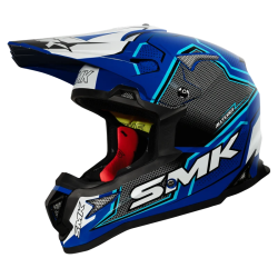 Casco Cross SMK Allterra Maverix Azul/Negro/Blanco